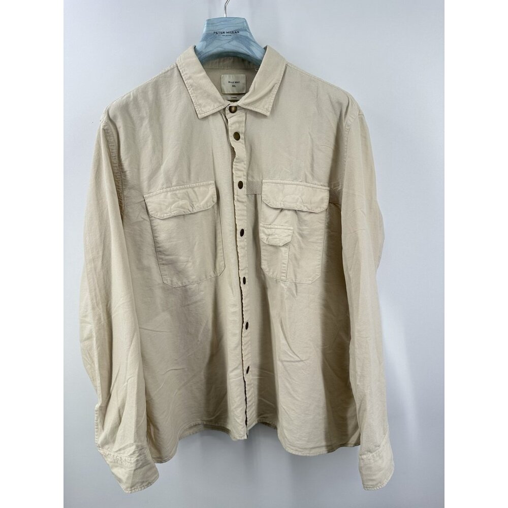 Billy Reid Button Down Safari Style Beige Shirt 2XL (X7)